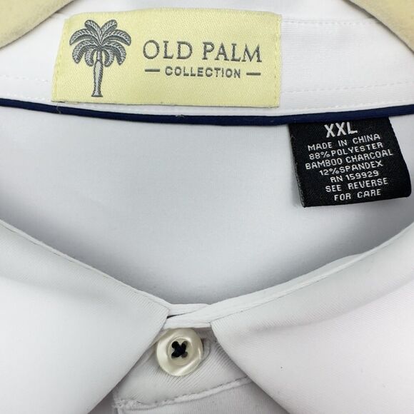 Full Turn Mens Performance Golf Polo 2XL White Old Palm Club Custom Logo Shirt - Picture 3 of 8
